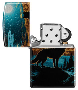 Зажигалка ZIPPO Волк в лунном свете | Moonlight Wolf 46252  фото 4