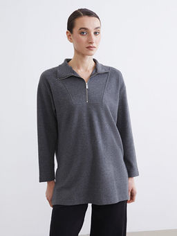 Dik Yaka Kad?n Sweatshirt Tunik