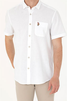 Мужская белая рубашка с коротким рукавом - U.s. polo assn фото 13