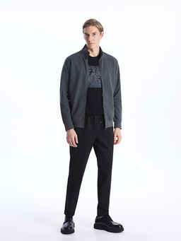 Dik Yaka Uzun Kollu Erkek Fermuarl? Sweatshirt