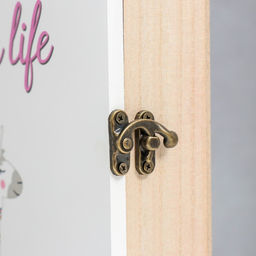 Ключница настенная Лама и кактусы, дерево, 6 крючков, панно декоративное, 20?5.5?29 см