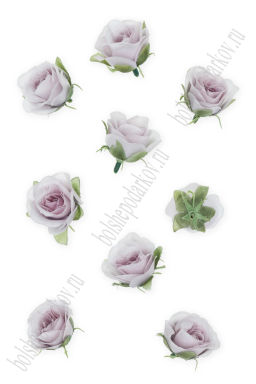 Головки цветов "Роза" 4 см (10 шт) SF-7874, бледно-фиолетовый