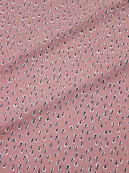 Теплый хлопок Мелкие белые листочки цв.т.винтажный пыльно-розовый, ш.1.49м, хл-100%, 150гр/м.кв