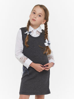Сарафан для девочек 7067. 5006 серый