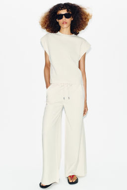 PANTAL?N ANCHO FELPA / Crudo