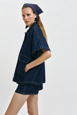SOBRECAMISA Z1975 DENIM OVERSIZE / Azul - Zara фото 7