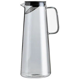 Кувшин с крышкой-ситом, стекло 1800 мл, графит - Fujian Province Guang Fu Tea фото 2