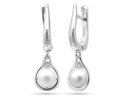 Серьги из серебра жемчуг, См109