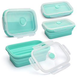 Ланчбокс складной герметичный прямоугольный, 800 мл, 18,5x13x7 см, - Devente фото 2