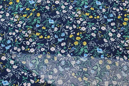 Штапель Полевой аромат цв.темно-синий, ш.1.45м, вискоза-100%, 90гр/м.кв - Купава фото 7