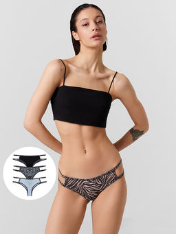 Трусы бразилиана женские в наборе, 3 шт