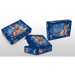 Коробка новогодняя подарочная «С Новым годом», 21 х 15 х 5 см, Бэмби