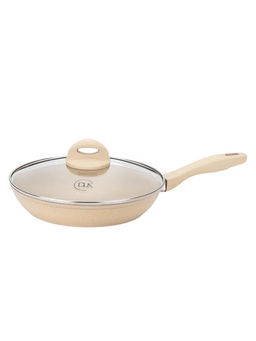 Сковорода с крышкой 18х4 см (1 л) с АПП, цвет: кремовый/золотой, арт. 5050--CRM/GD-18.