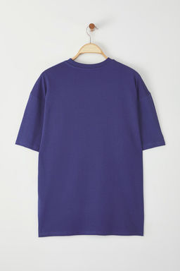 TRENDYOL MAN Mor Oversize/Genis Kesim Minimal Nak?sl? %100 Pamuklu T-Shirt TMNSS25TS00160 - Trendyolmilla фото 3