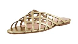 Шлепки, золотистые