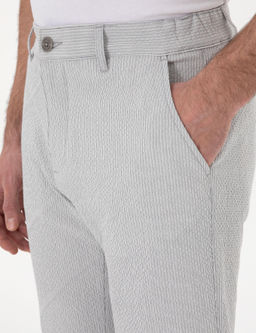 Gri Slim Fit Dokuma _ort