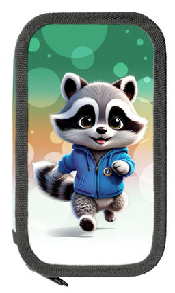 Пенал двухсекционный Schoolformat ЯРКИЕ ЗВЕРЯТА 190х105х35 мм, разноцветный ламинированный...