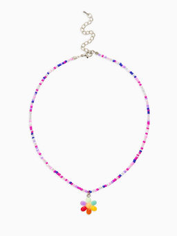 Цена за 2 шт. Бусы бисерные с подвеской детские «Выбражулька. Цветок», 38 см, разноцветные