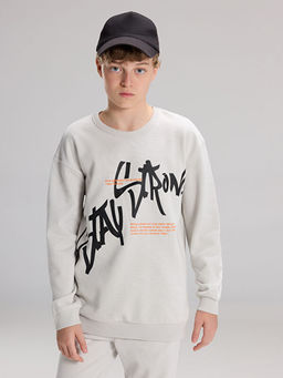 Erkek ?ocuk Bask?l? Sweatshirt