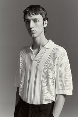 Polo en punto pointelle Loose Fit - H&m фото 2