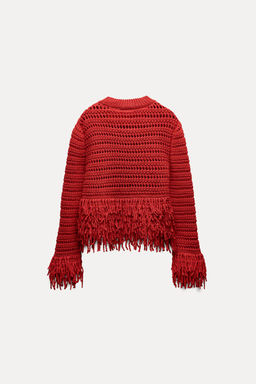 FRINGED KNIT SWEATER - Zara фото 5