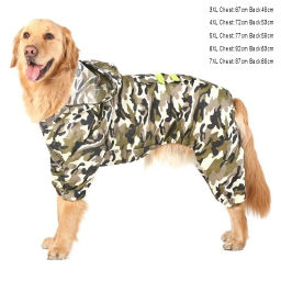 Дождевик для крупных пород собак "KOMFORT", принт хаки, р XL