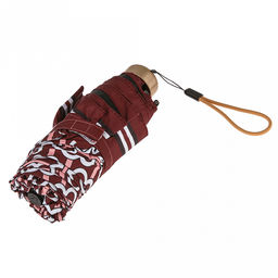 Зонт-мини механический Орнамент ткань эпонж (полиэстер) + черное УФ-покрытие, 6 лучей, д/купола 90см, 5 сложений, 17см в сложенном виде, механизм против ветра, пластмассовая ручка, цвет терракотовый, 225гр (Китай) - Домашняя Мода фото 7