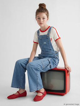 Y?rt?k Detayl? K?z ?ocuk Kargo Jean Salopet