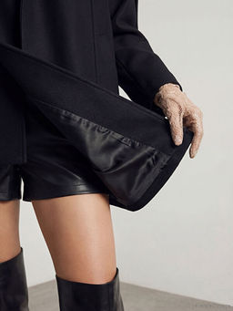 Пальто Şal Yaka Atkılı Oversize Kadın с шарфом