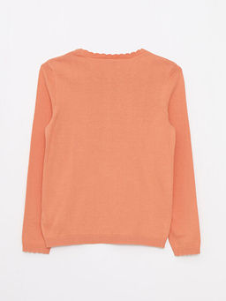 Bisiklet Yaka Nak?? Detayl? Uzun Kollu K?z ?ocuk Triko Kazak - Waikiki фото 2