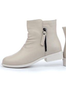01- CHL41-3 BEIGE Ботинки демисезонные женские (натуральная кожа, байка)