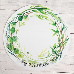 Цена за 5 шт. Многофункциональный кухонный коврик Акварельный венок, 30 см