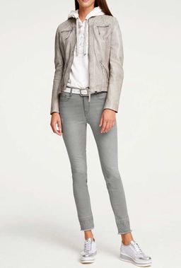 Кожаная куртка, светло-серая - Heine фото 5