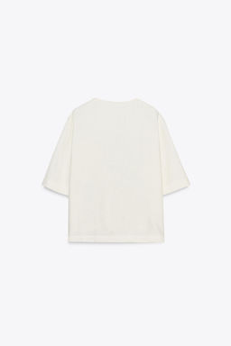 ZW COLLECTION LINEN SHORT SLEEVE TOP - Zara фото 6