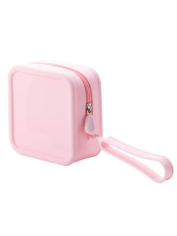 Kristaller Косметичка женская силиконовая, квадратная, розовый