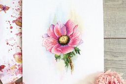 Набор для вышивания М.П.Студия А-047 Розовый Анемон СК/Распродажа 16 х 28 см