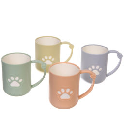 Цена за 2 шт. Кружка пластиковая 500мл "Лапка", микс цветов