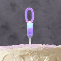 Светодиодная свеча «Цифра 0», 14.5 см, от батареек LR1130×3, свечение мульти (RGB)