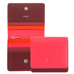 Итальянский кожаный кошелек DuDu серии Flores | малиновый