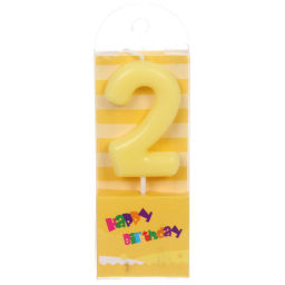Цена за 10 шт. Свеча для торта Цифра Праздник "2" 9 см