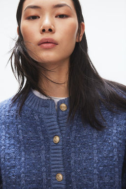 Cardigan en punto con textura