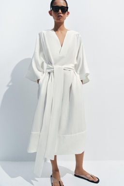 VESTIDO T?NICA CINTUR?N ZW COLLECTION / Blanco - Zara фото 9