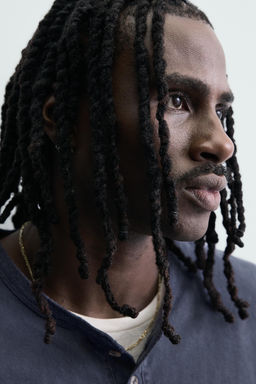 CAMISETA LAVADA CUELLO PANADERO / Marino - Zara фото 6