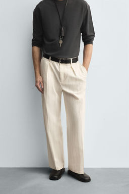 PLEATED STRIPED TROUSERS - Zara фото 2
