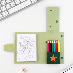 Подарочный набор «Юному герою», блок для записей с отрывными листами и заданиями + карандаши