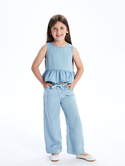 Beli Lastikli Rahat K?z ?ocuk Jean Pantolon