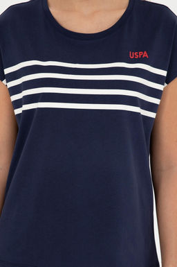 Женская темно-синяя футболка с круглым вырезом - U.s. polo assn фото 13