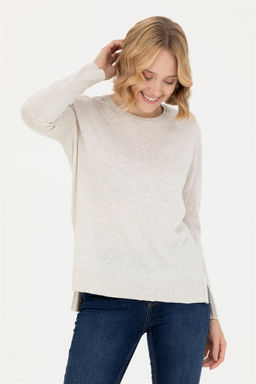 U. S. Polo Assn Женский базовый свитер с круглым вырезом и каменным меланжом - U.s. polo assn фото 8