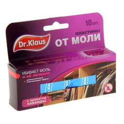 Цена за 2 шт. Пластины от моли Dr.Klaus, с ароматом лаванды, 10 шт.