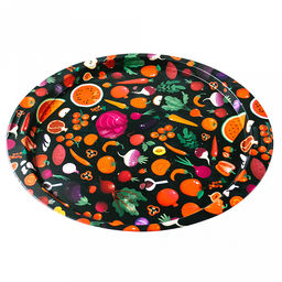 Поднос металлический "Баклажан" 40,5х36х2,1см, овальный (Россия)
